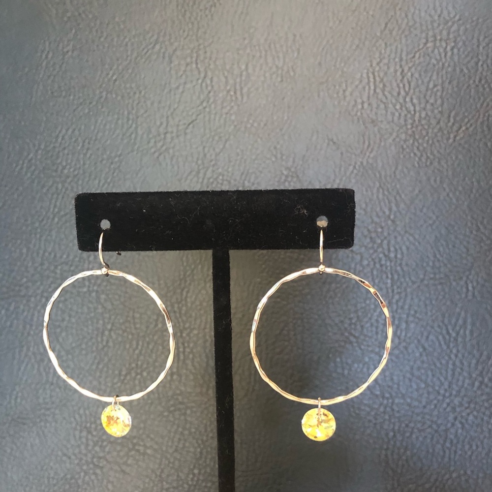 Sterling silver crystal and hoop earrings